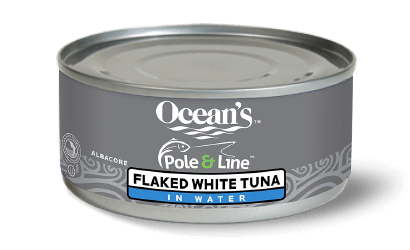 One can of Ocean's Pole and Line Flaked White Albacore Tuna