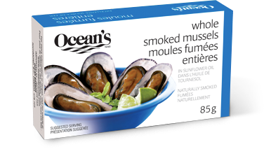 One can of Ocean's Whole Smoked Mussles