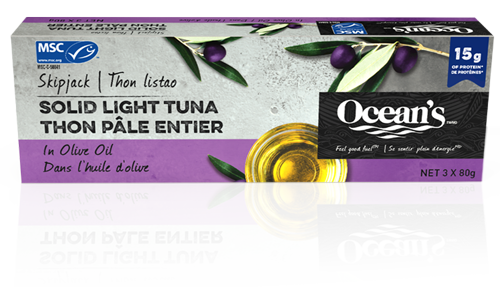 One can of Ocean's Solid Light Tuna in Olive Oil